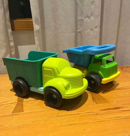 Two Plastic Medium-Sized Trucks