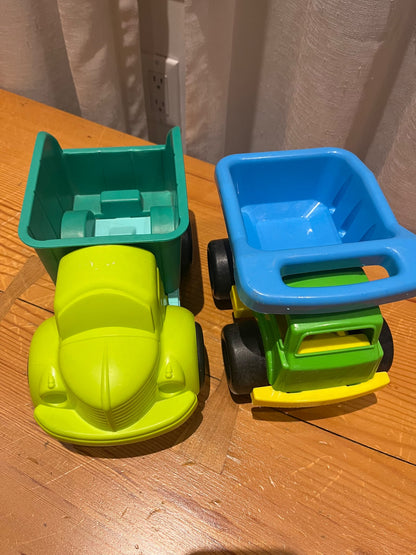 Two Plastic Medium-Sized Trucks
