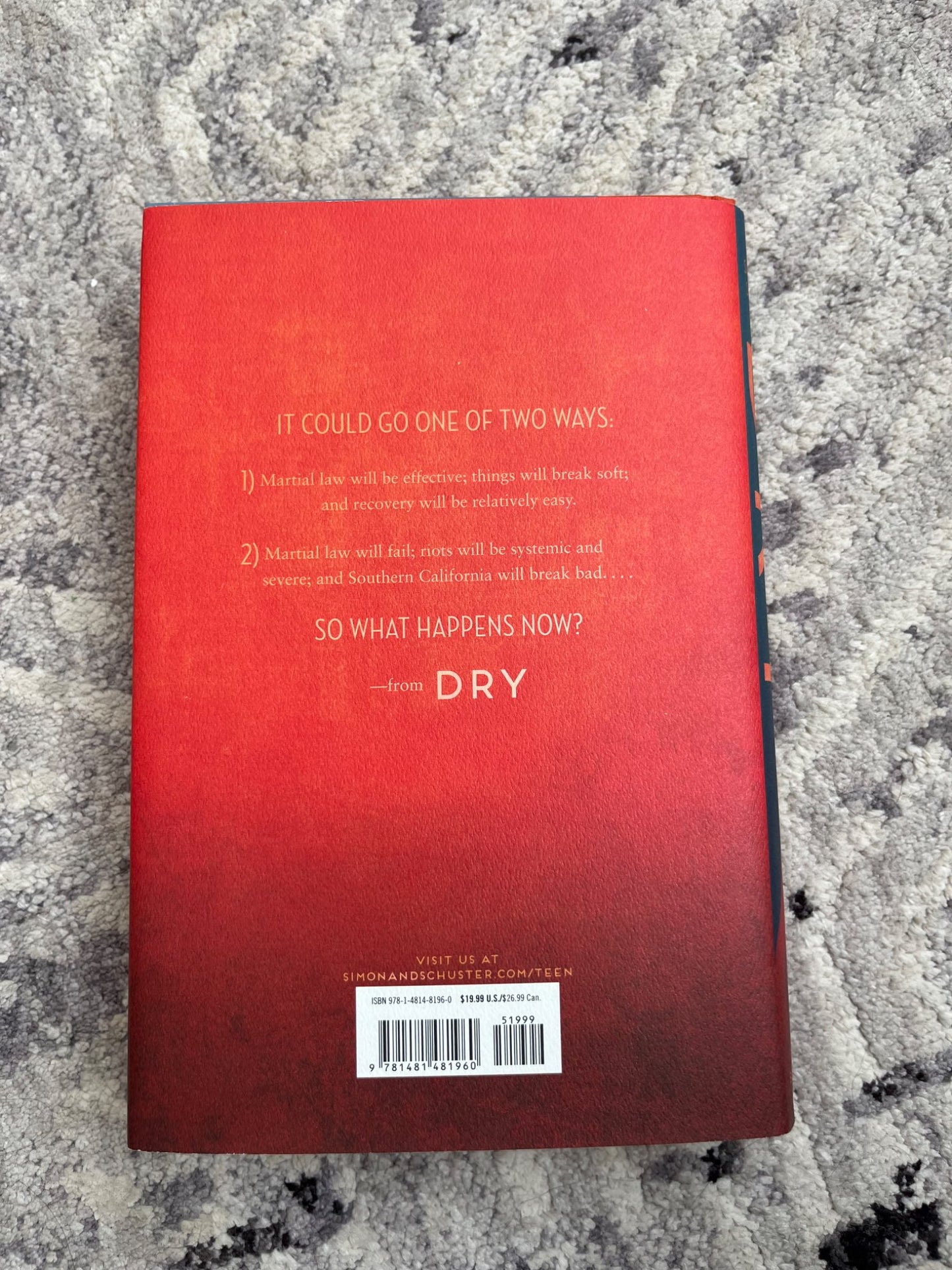 Dry by  Neal & Jarrod Shusterman (Brand new, hardcover)