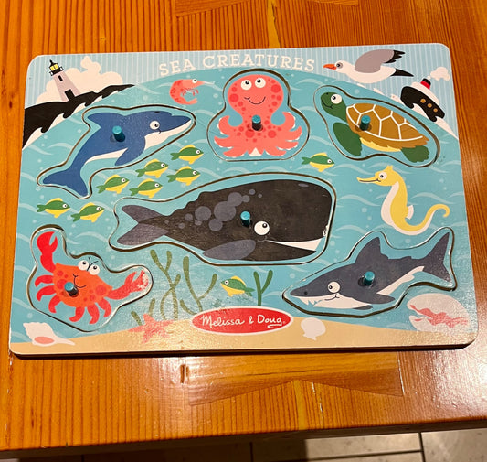 Melissa & Doug Under the Sea Wood Peg Puzzle