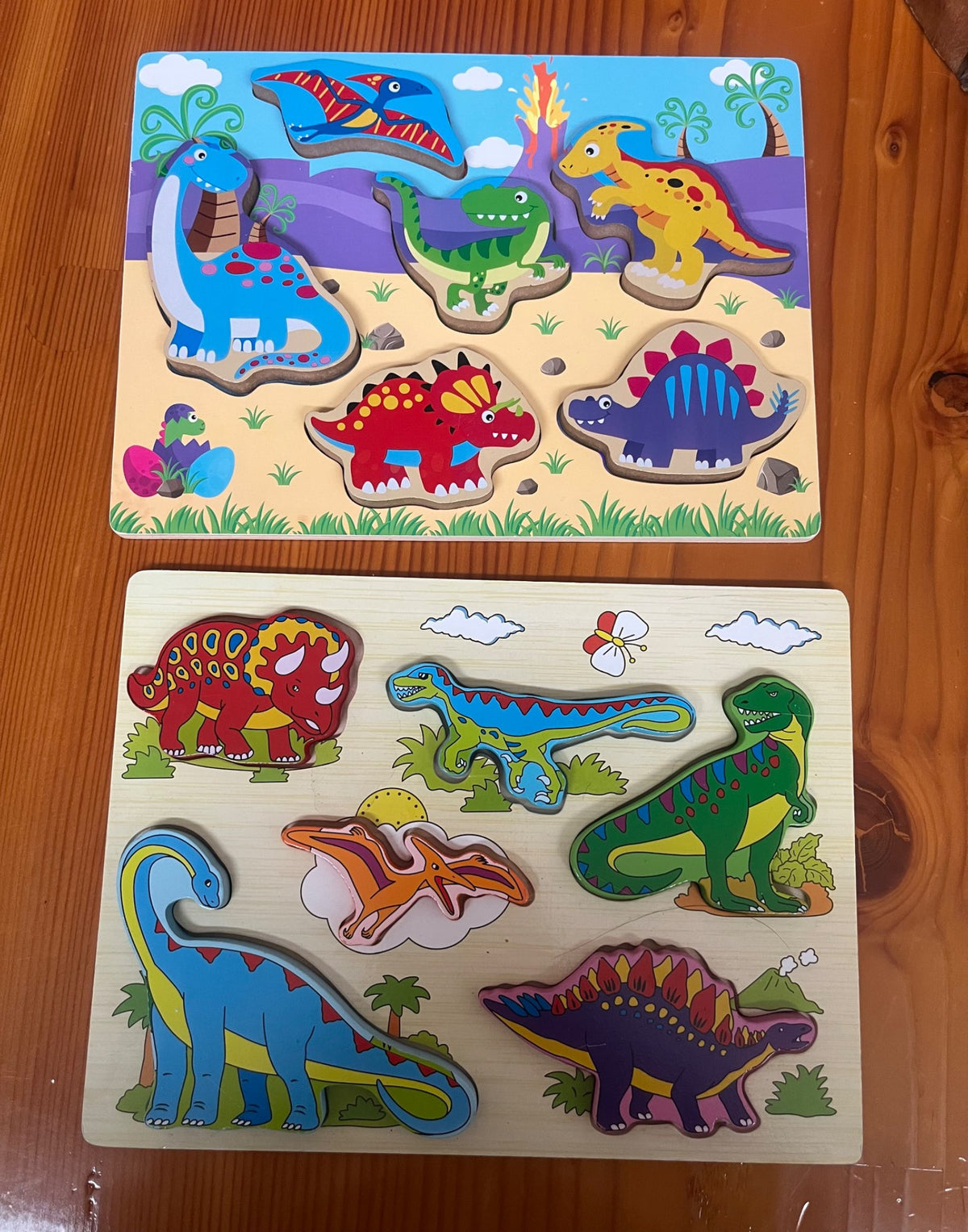 Two Wooden Dinosaur Puzzles