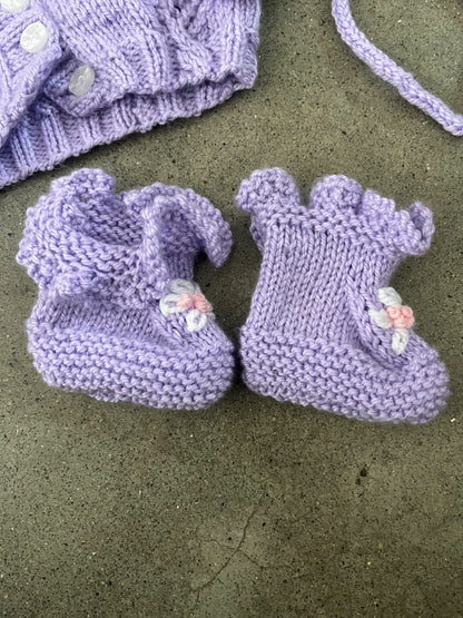 Baby 3-Piece Hand Knit Set , Kids 3 Month (0-3M)