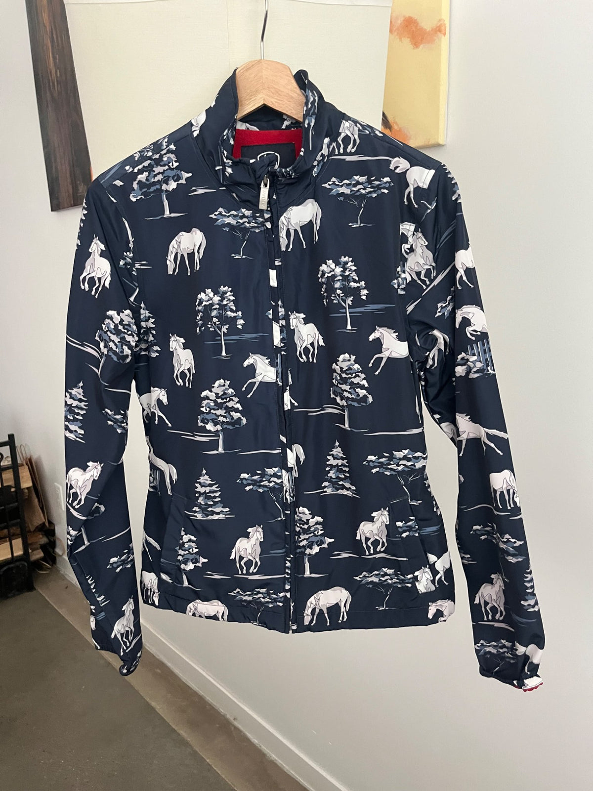 Ariat Fleece Lined Horse Print Windbreaker Jacket , Kids 16