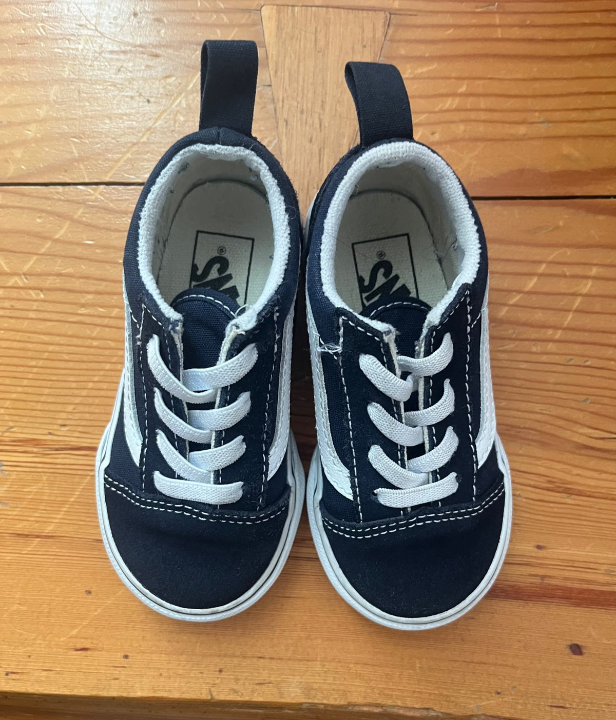 Vans Toddler Old Skool Elastic Lace sneakers, Shoes 7 (Walkers:12-24 mth)
