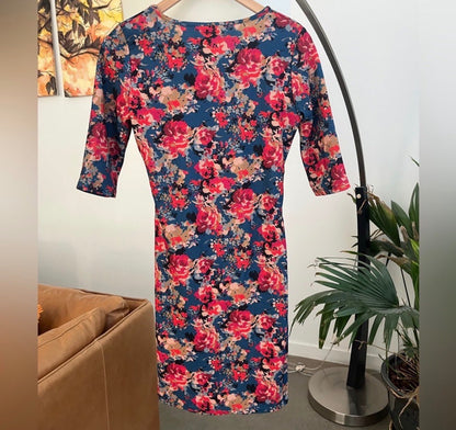 NWT PinkBlush Fitted Floral Print Maternity Dress, Maternity S (4-6)
