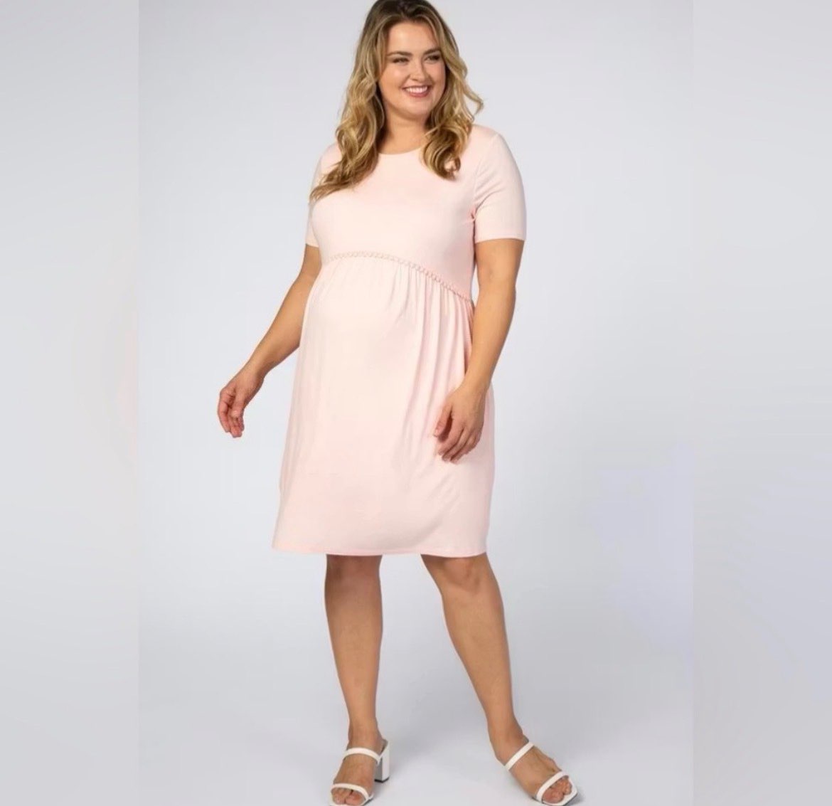 NWT PinkBlush Crochet Trim Maternity Shift Dress - Size 3XL, Maternity 2XL+ (18+)