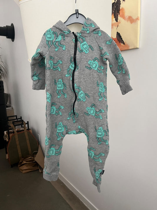 Whistle & Flute Robot Hooded Jumpsuit / Romper , Kids 18 Month (12-18M)