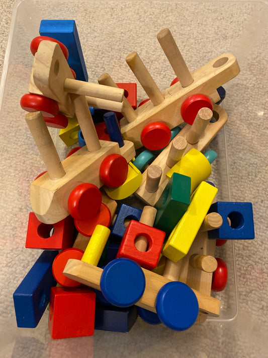 Wooden Toy Train Set
