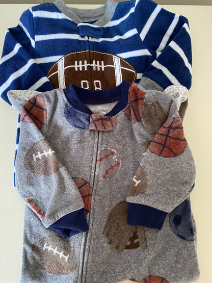 9M Carters fleece sleepers bundle, Kids 9 Month (6-9M)