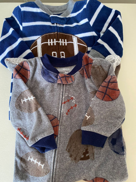 9M Carters fleece sleepers bundle, Kids 9 Month (6-9M)