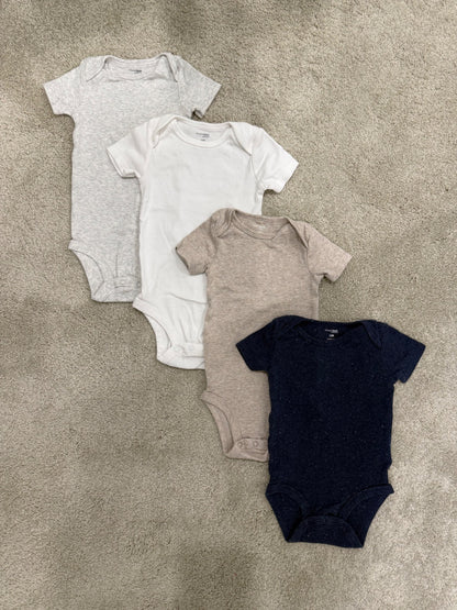Simple Joys 4-Pack Short-Sleeved Bodysuit/Onesie, Retail $21.99, Kids 12 Month (9-12M)
