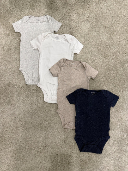 Simple Joys 4-Pack Short-Sleeved Bodysuit/Onesie, Retail $21.99, Kids 12 Month (9-12M)