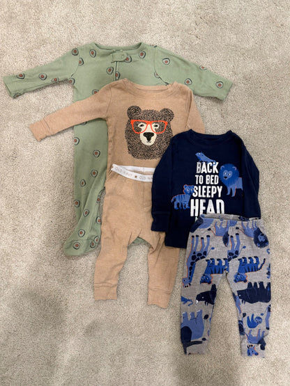 6-12M Pajamas Bundle, Kids 9 Month (6-9M)