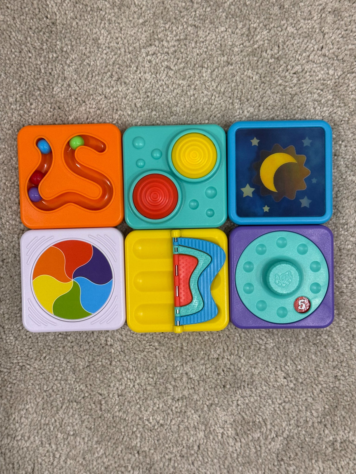 6 Fat Brain Toys PlayTab Sensory Tiles, retail $59.98