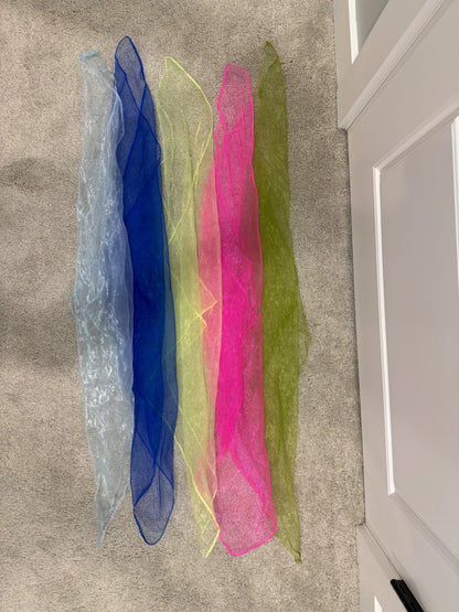 5 Large Square “Juggling Scarf” Sensory Toy