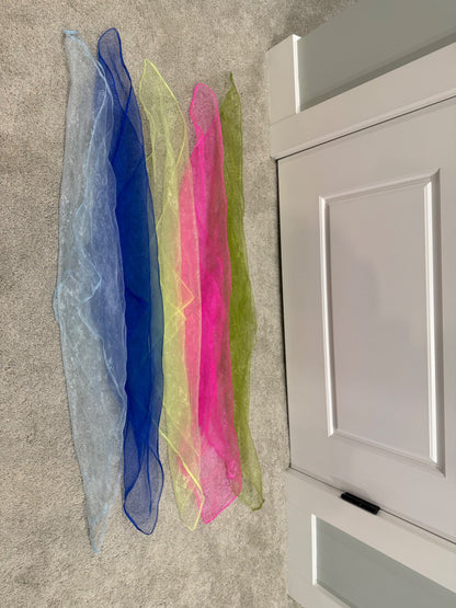 5 Large Square “Juggling Scarf” Sensory Toy