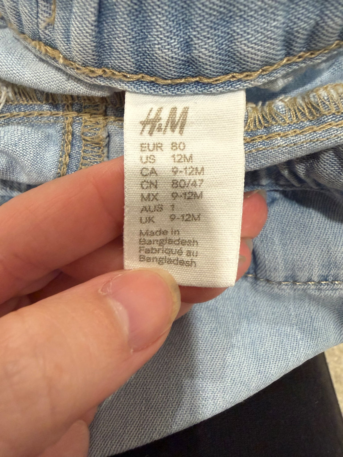 2-Pack H&M Denim Joggers, size 12M, retail $29.99, Kids 12 Month (9-12M)
