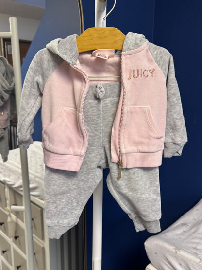 Pink, Grey and Sparkly Juicy Couture Sweat Suit , Kids 6 Month (3-6M)