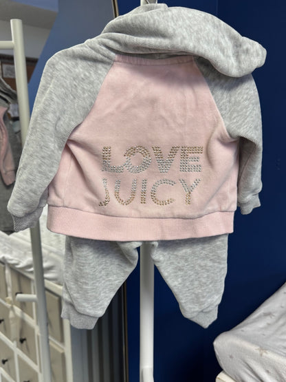 Pink, Grey and Sparkly Juicy Couture Sweat Suit , Kids 6 Month (3-6M)