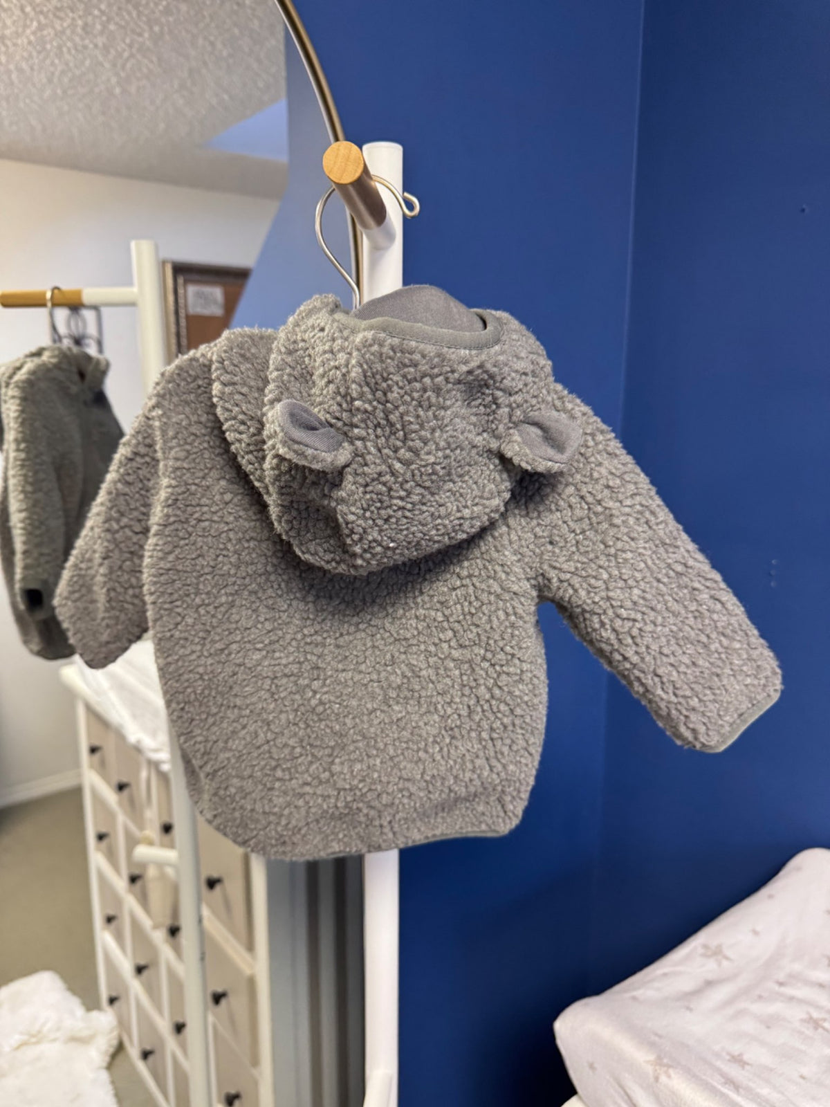 Grey Fleece Jacket, Kids 6 Month (3-6M)