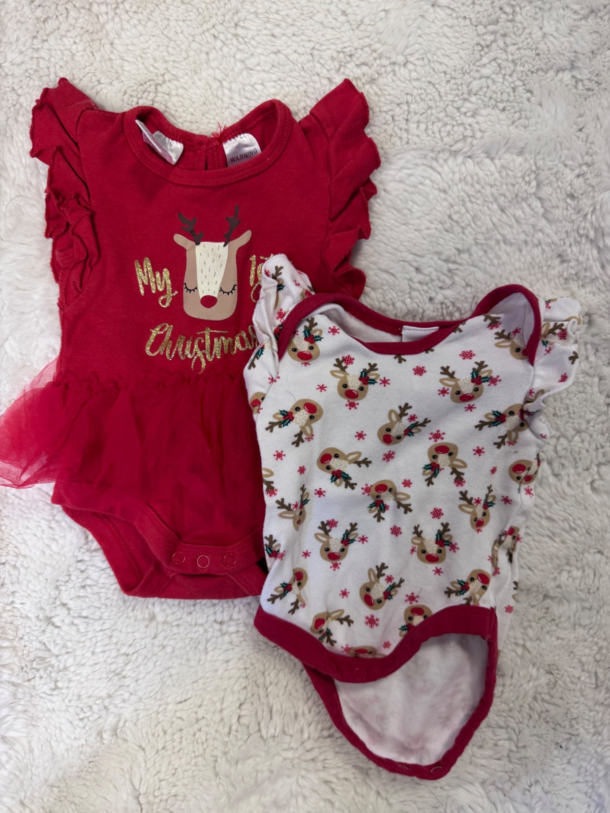 My First Christmas and Reindeer Onesies, Kids 3 Month (0-3M)