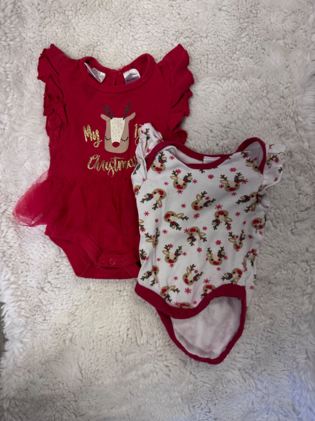My First Christmas and Reindeer Onesies, Kids 3 Month (0-3M)