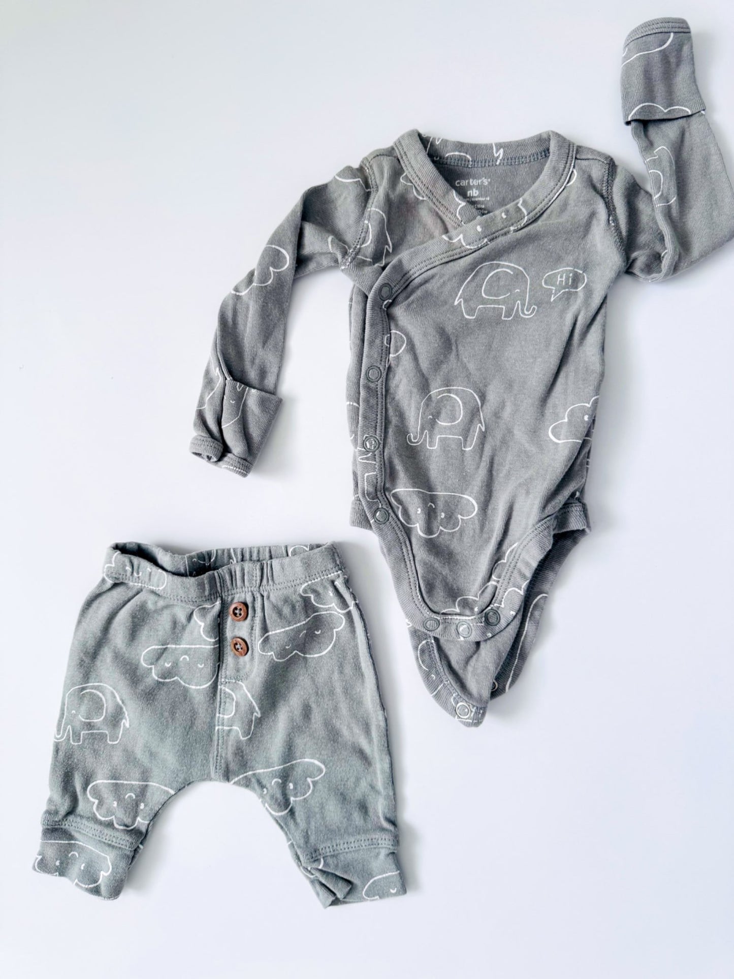 Carters Grey Cloud Newborn Outfit, Kids Newborn