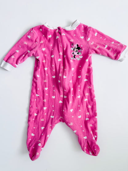 Disney Minnie Mouse Footed Onesie, Kids 3 Month (0-3M)