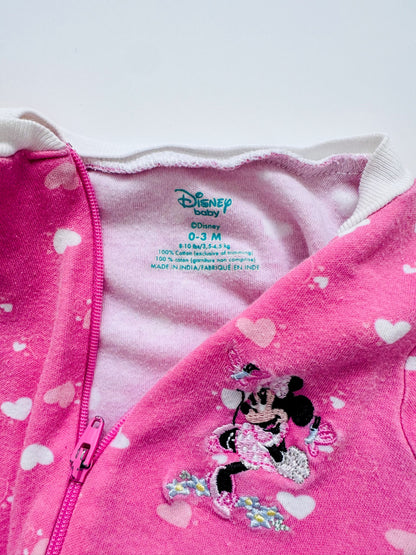 Disney Minnie Mouse Footed Onesie, Kids 3 Month (0-3M)