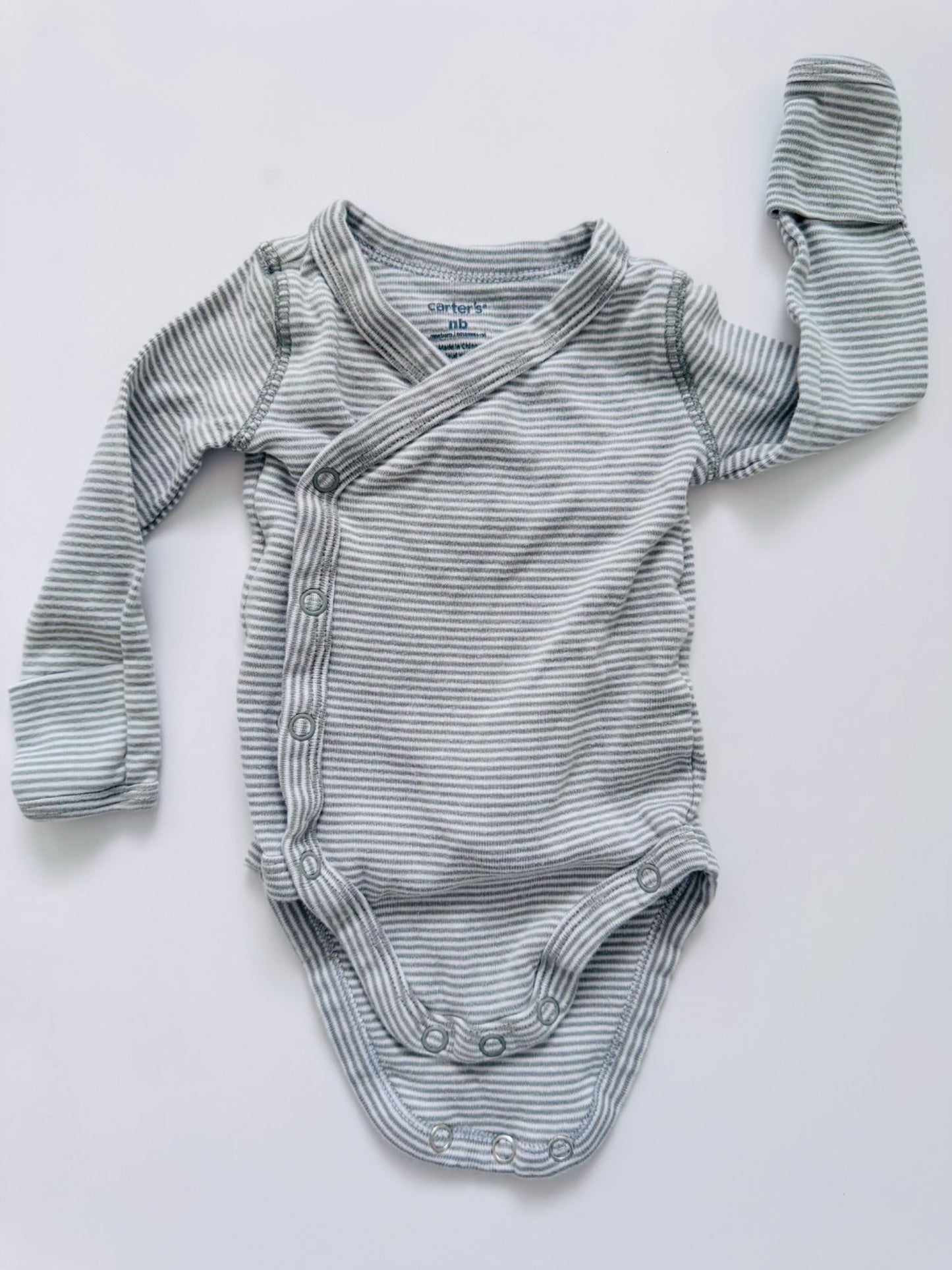 Grey striped outfit (Top & Bottom), Kids Newborn
