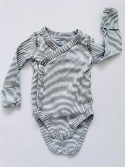 Grey striped outfit (Top & Bottom), Kids Newborn