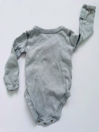 Grey striped outfit (Top & Bottom), Kids Newborn