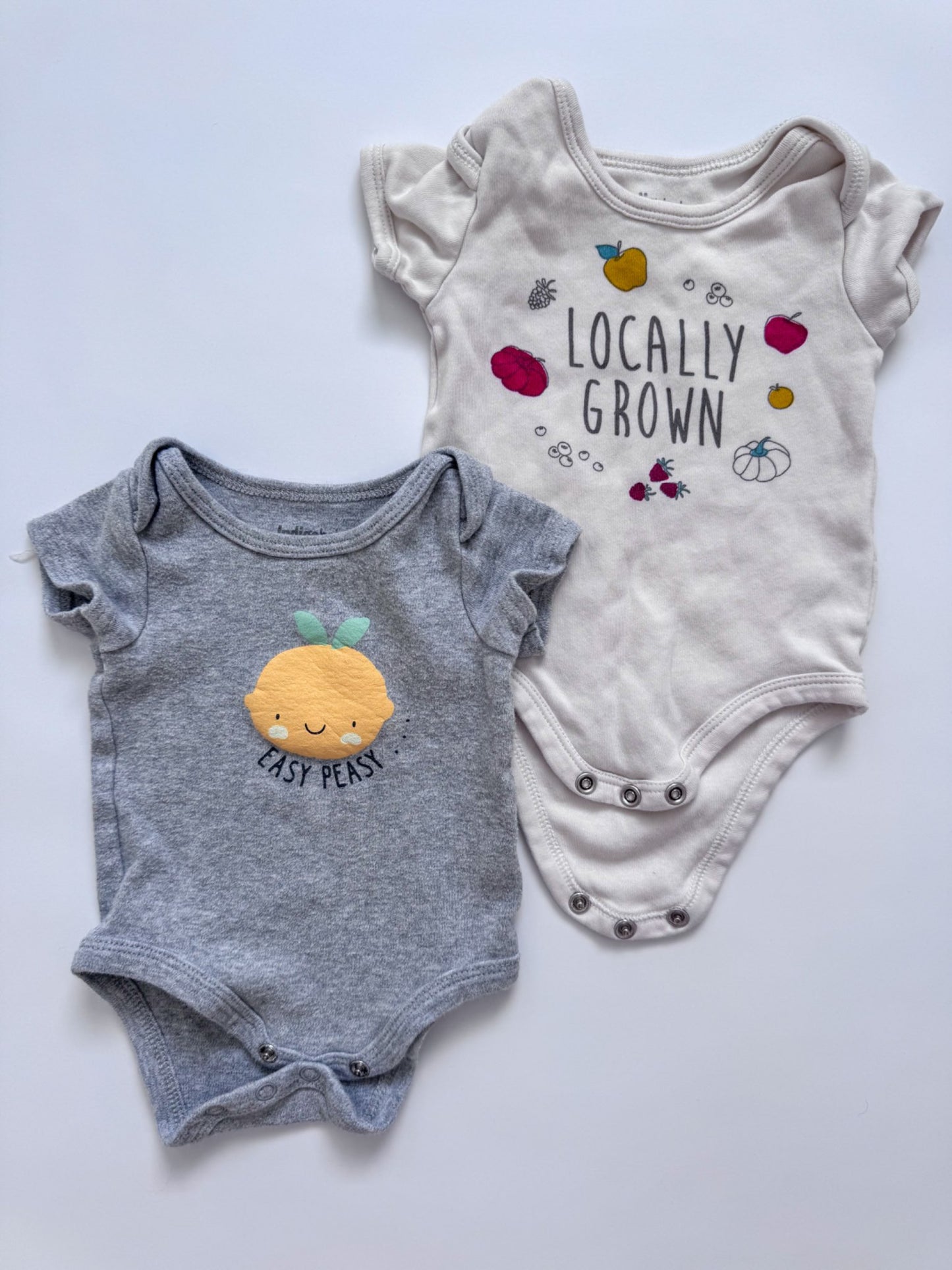 2 Indigo Baby Cotton One Pieces, Kids 3 Month (0-3M)