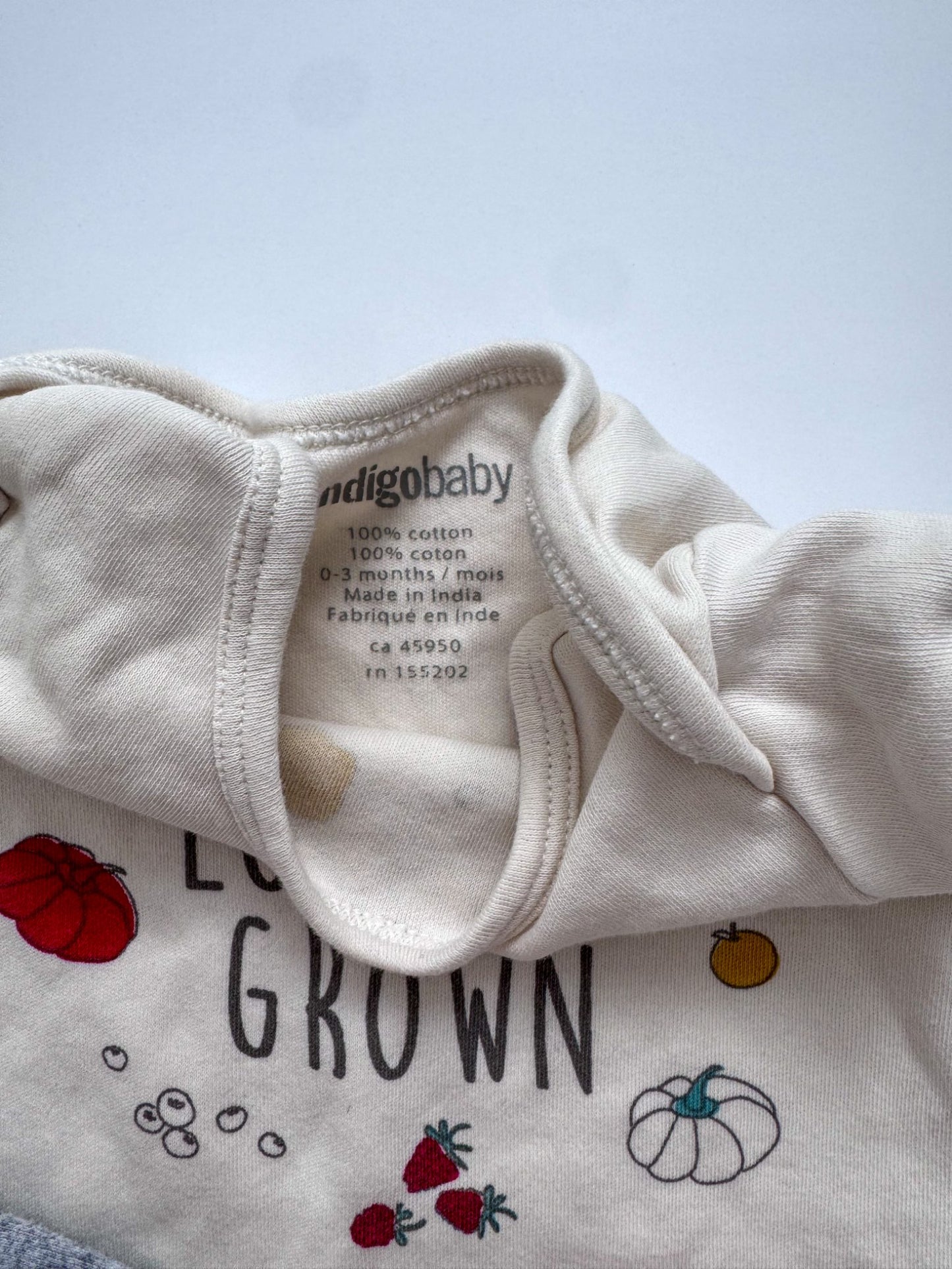 2 Indigo Baby Cotton One Pieces, Kids 3 Month (0-3M)
