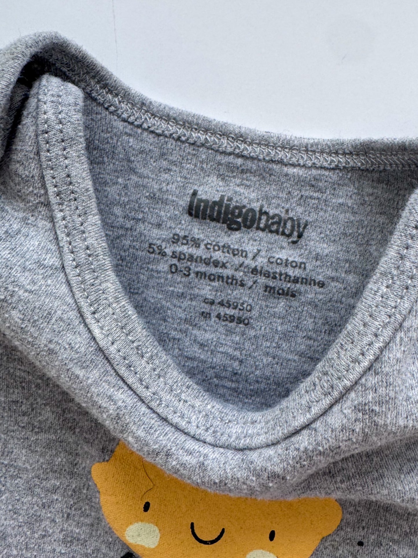 2 Indigo Baby Cotton One Pieces, Kids 3 Month (0-3M)