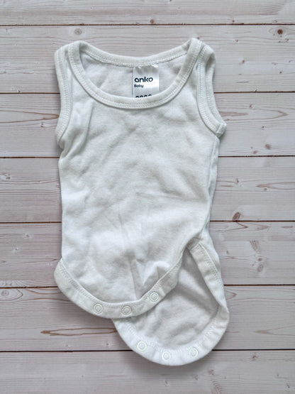 Simple Pink and White Sleeveless Outfit, Kids Newborn