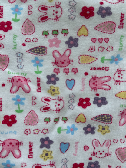 Ditzy Fun Rabbit Print Top and Pink Bottoms, Kids 3 Month (0-3M)