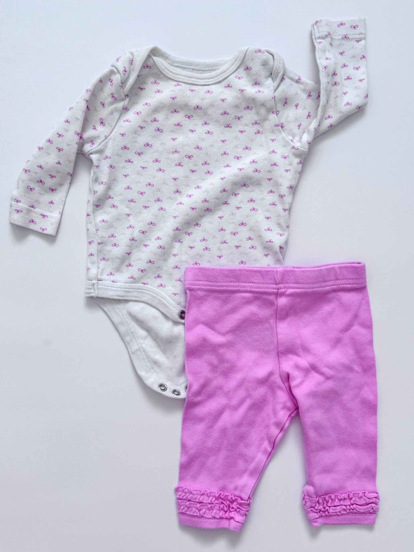Pretty Pink Bows Outfit, Kids 3 Month (0-3M)