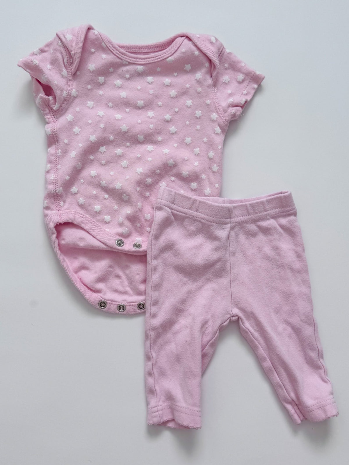 Pretty Pink Stars Outfit, Kids 3 Month (0-3M)