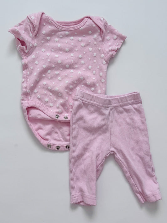 Pretty Pink Stars Outfit, Kids 3 Month (0-3M)