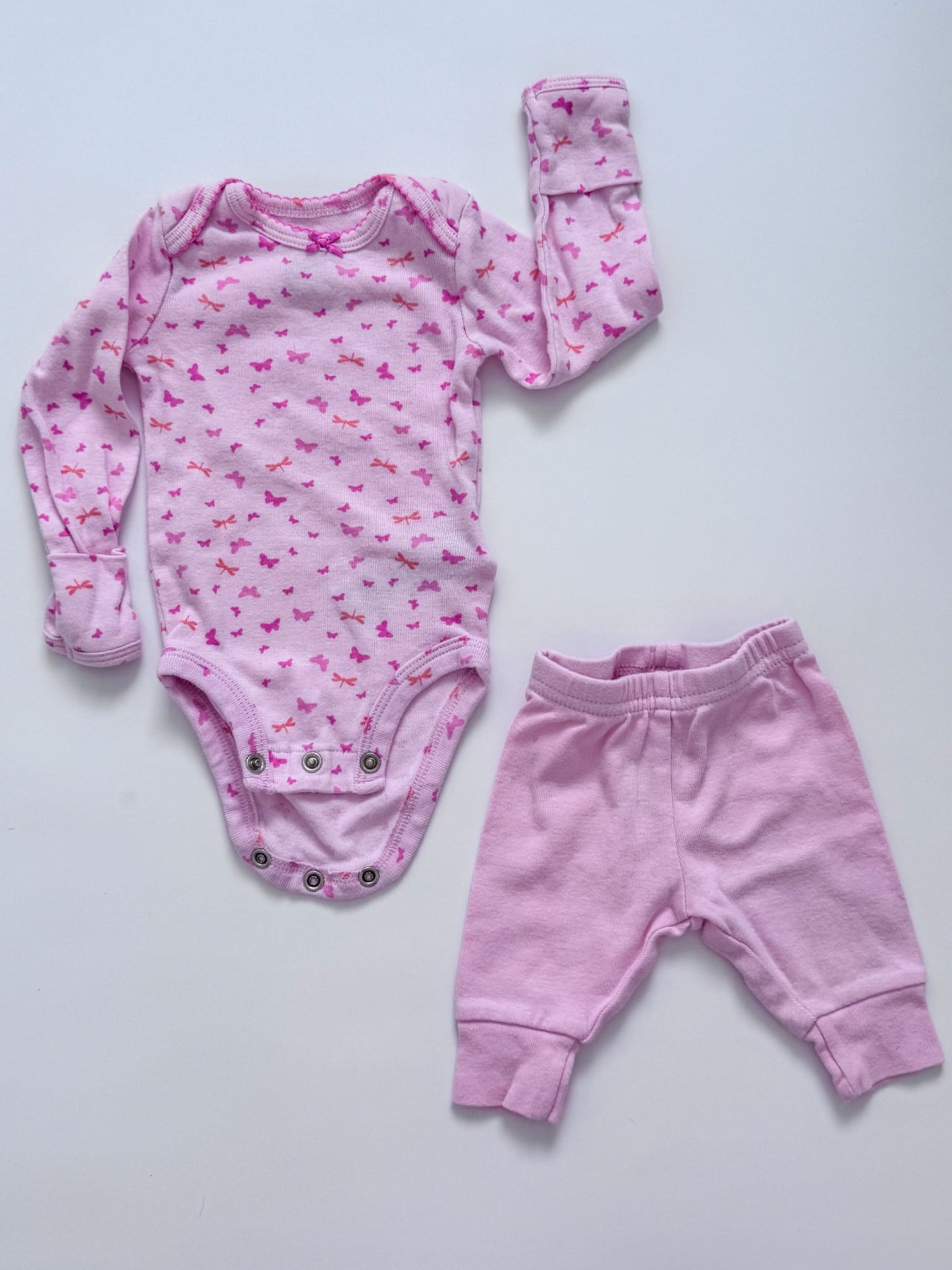 Pink Butterflies Outfit, Kids Newborn