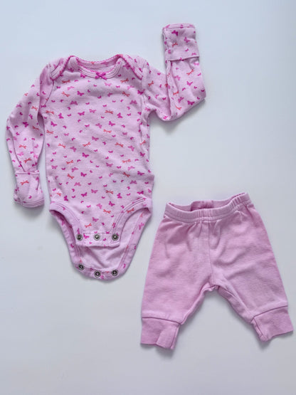 Pink Butterflies Outfit, Kids Newborn