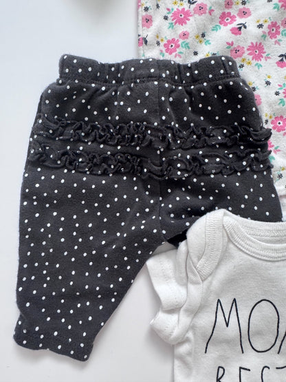 Moms Bestie and Spring Floral Girls Outfit, Kids Newborn
