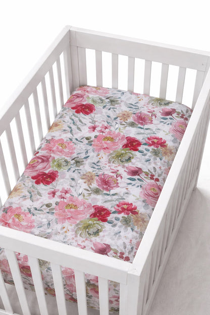 Mini Crib Floral Fitted Sheet