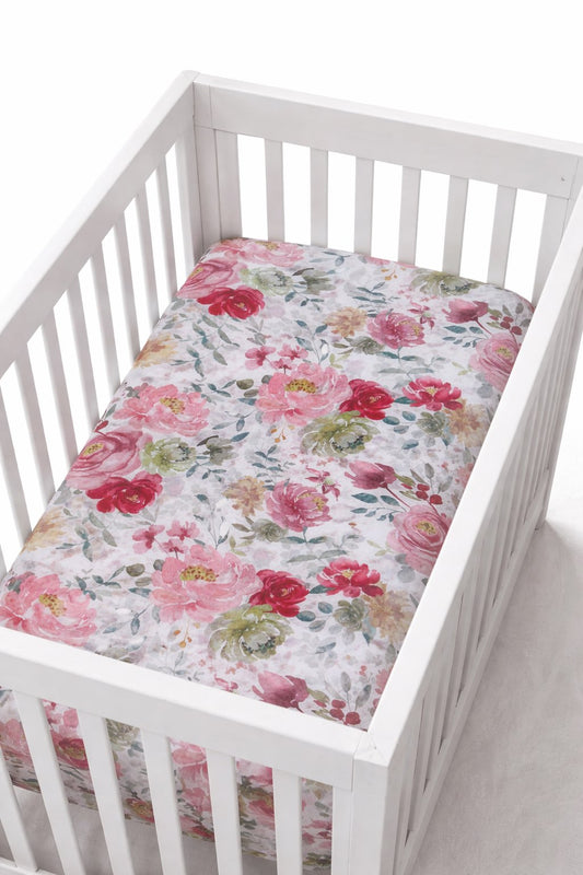 Mini Crib Floral Fitted Sheet