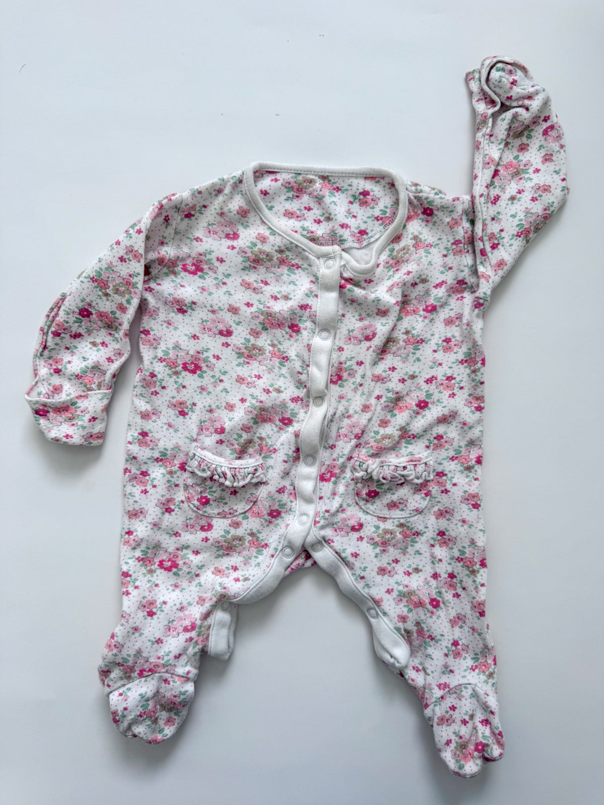 5 pretty cotton sleepers for a baby girl , Kids 3 Month (0-3M)
