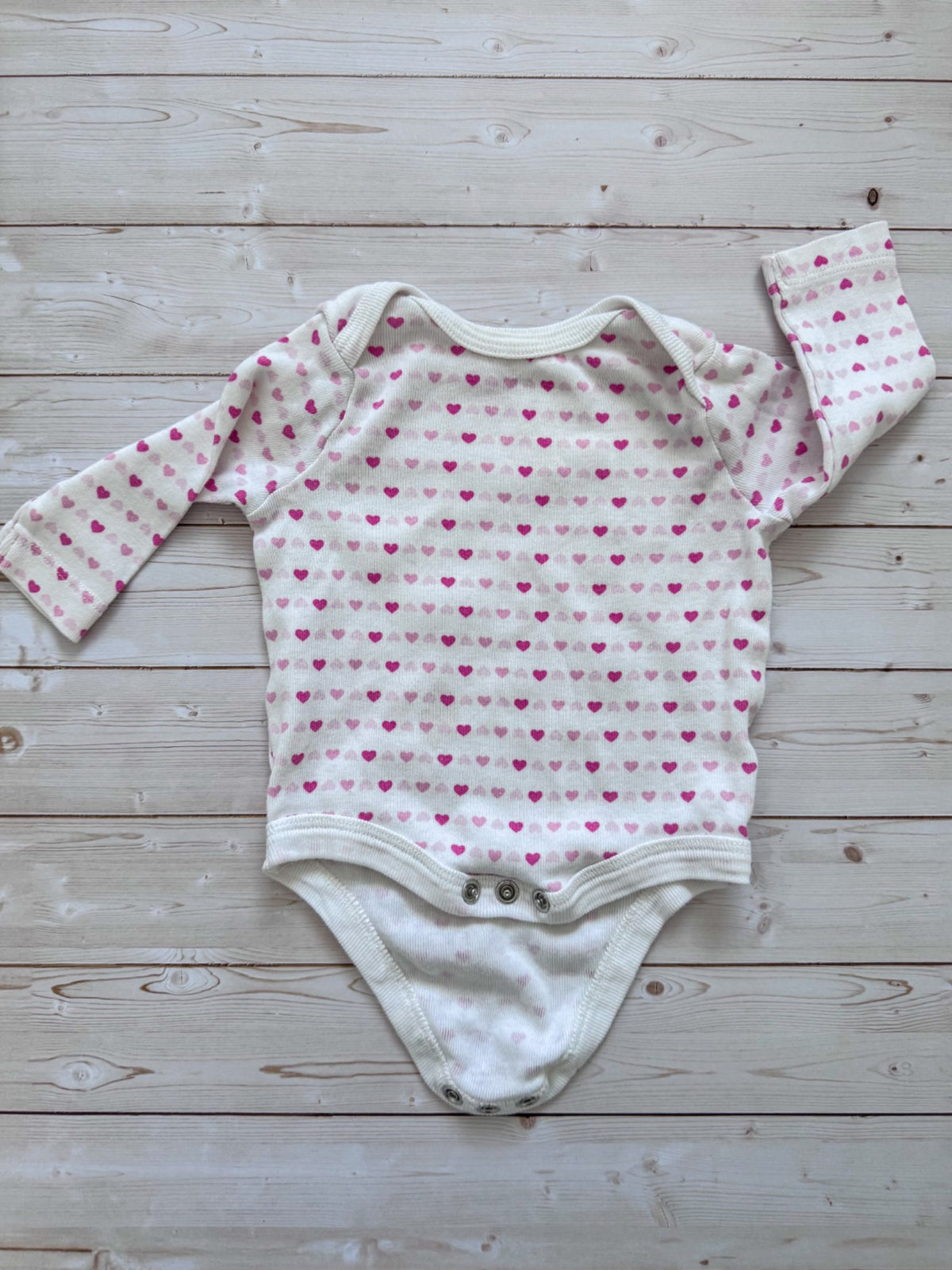 Denim Hearts Romper & long-Sleeve bodysuits, Kids 3 Month (0-3M)
