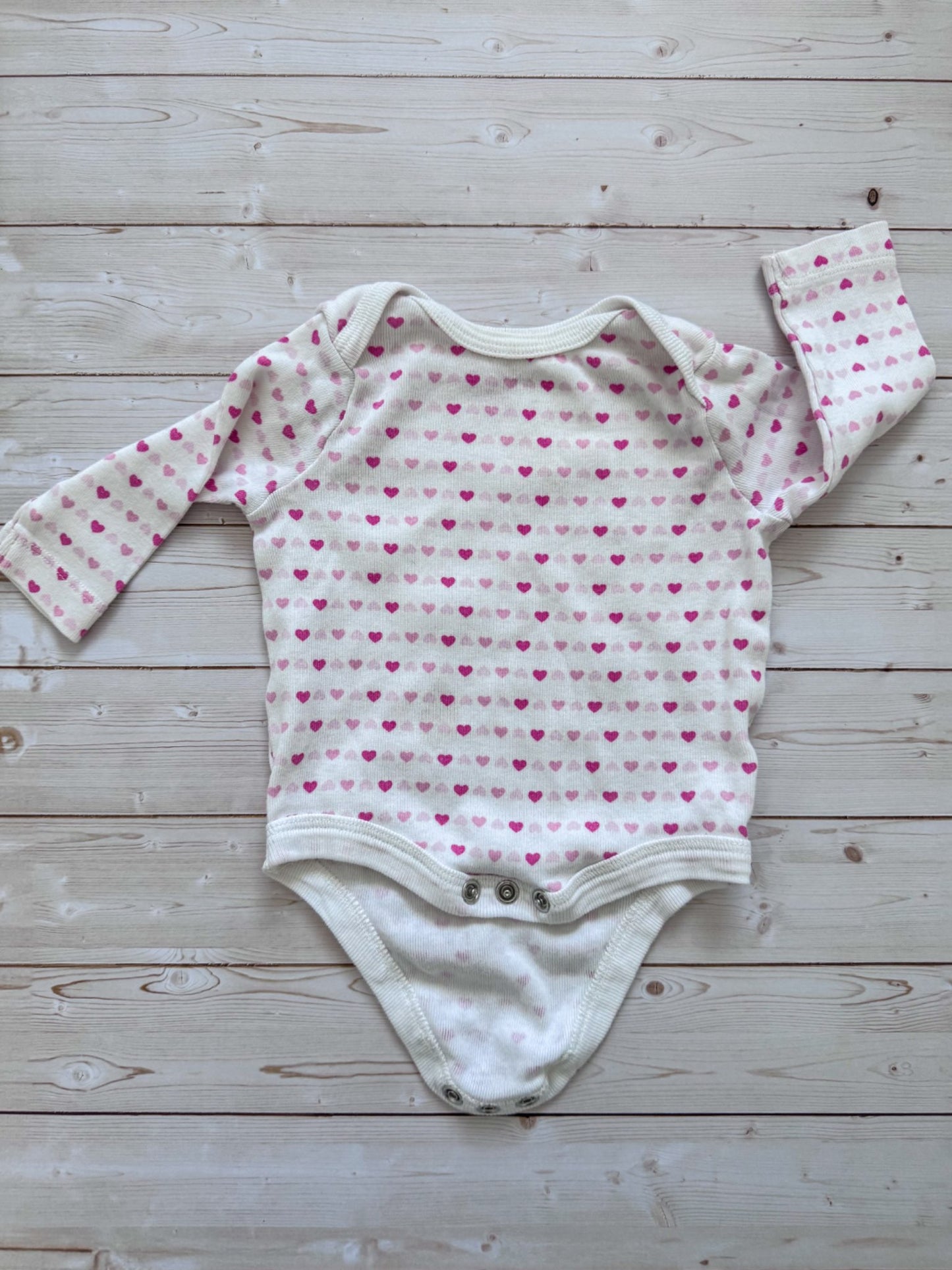 Denim Hearts Romper & long-Sleeve bodysuits, Kids 3 Month (0-3M)