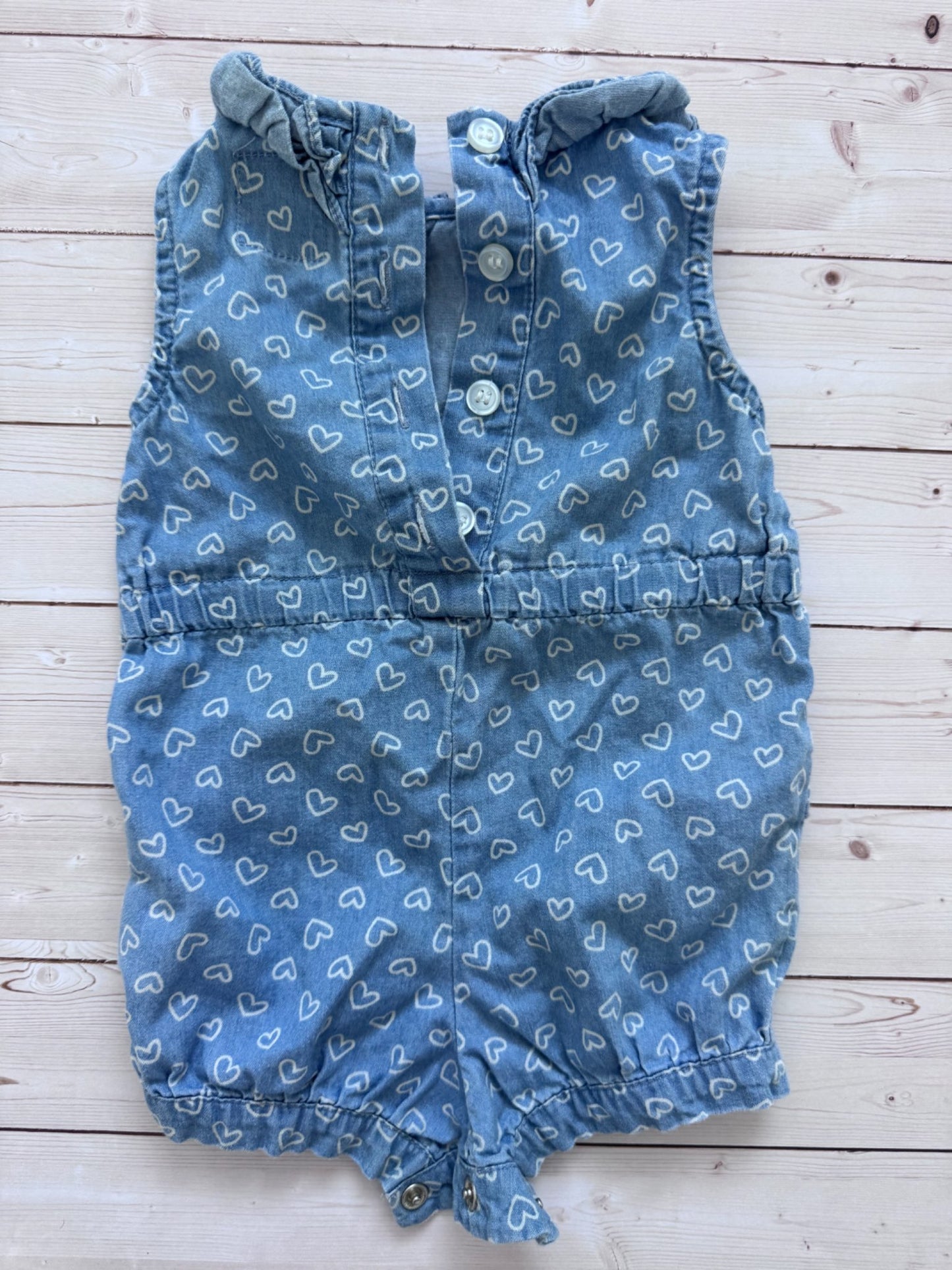 Denim Hearts Romper & long-Sleeve bodysuits, Kids 3 Month (0-3M)