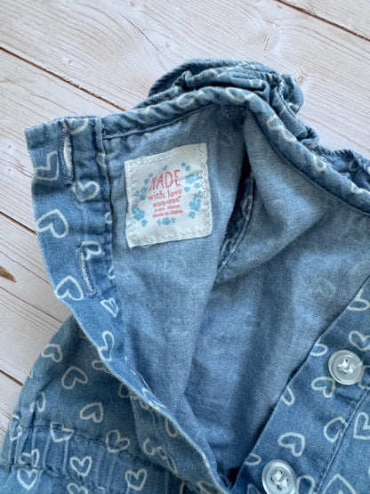 Denim Hearts Romper & long-Sleeve bodysuits, Kids 3 Month (0-3M)